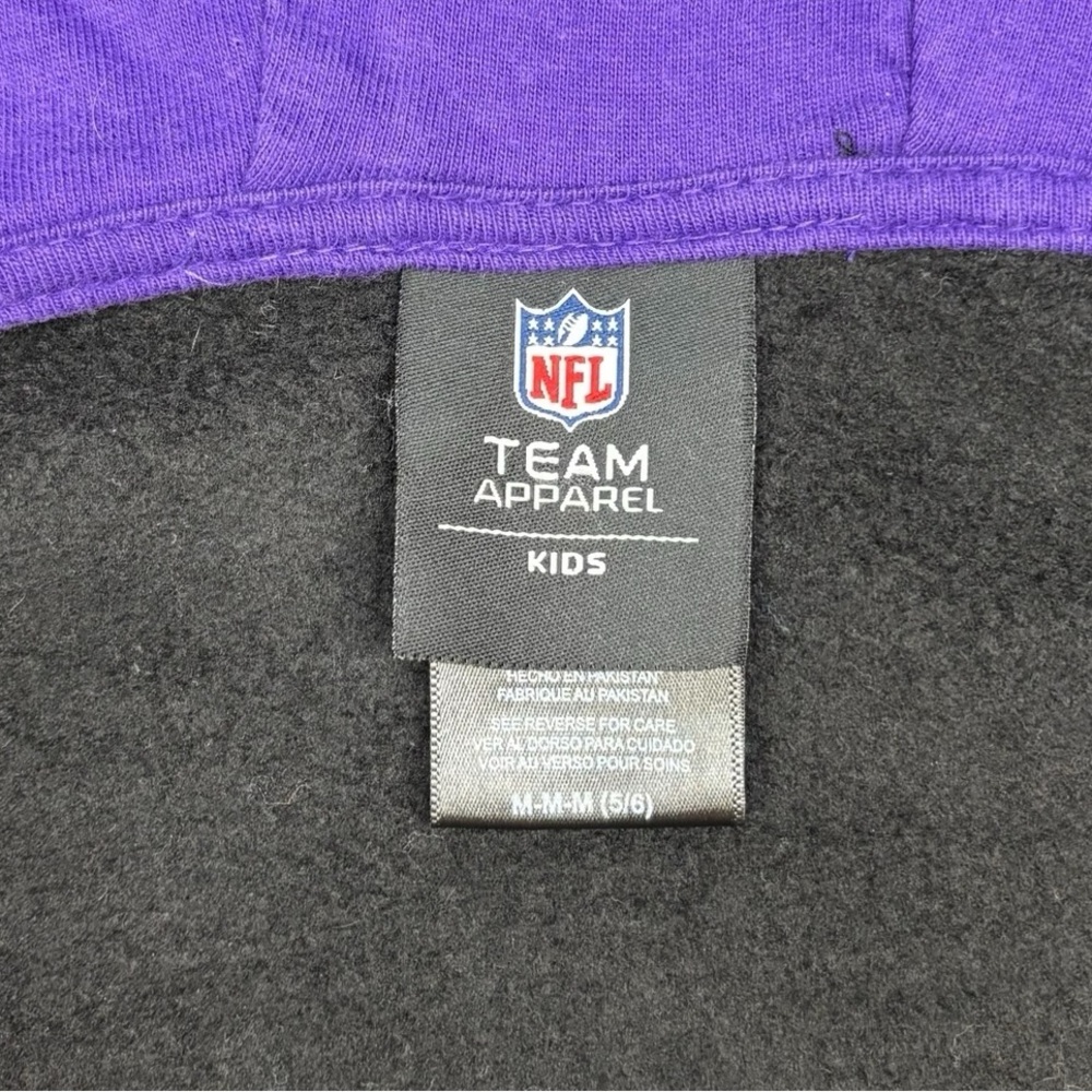 NFL MN Vikings Hooded Zip Sweatshirt 5/6 Black - Picture 4 of 9